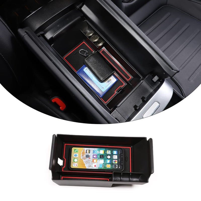 Center Console Armrest Storage Box Organizers Phone Tray Accessories Compatible for MercedesBenz W206 2022 2023 CClass C200 C300 Car Central Armrest Storage Box Container Tray Organizer ABS Black