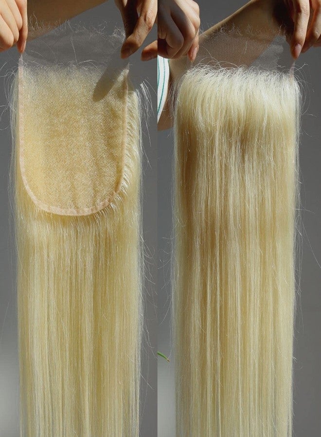 BEEOS Skinlike Real HD Lace Closure Only, 613 Blonde 6x6 Ultimate Virgin Human Hair Invisible HD Lace Closure Pre Plucked Natural Hairline Silky Straight 14 Inch - Image 1