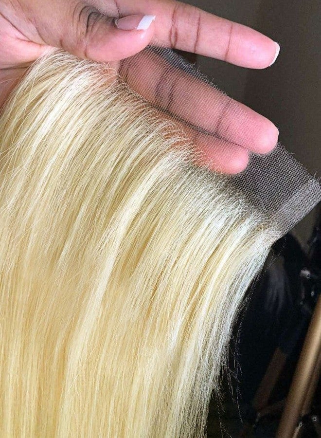 BEEOS Skinlike Real HD Lace Closure Only, 613 Blonde 6x6 Ultimate Virgin Human Hair Invisible HD Lace Closure Pre Plucked Natural Hairline Silky Straight 14 Inch - Image 5