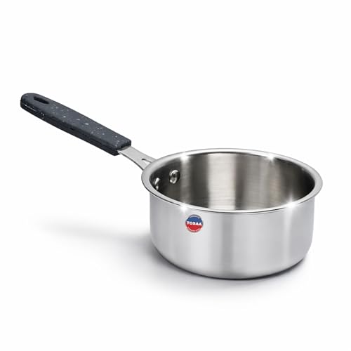 TOSAA TRIPLY MINI Sauce PAN -3-Layer Base for Even Heating | Milk, Water, Tea Pan,Mini Sauce Pan | Dishwasher Safe | Cool-Touch HandIe | 700 ML - Image 1