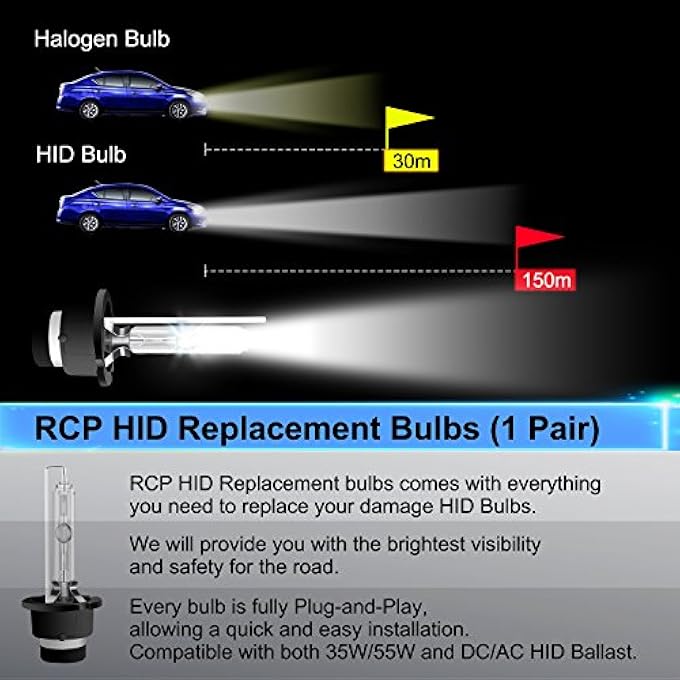 RCP D2S6  A Pair D2S D2R 6000K Xenon Hid Replacement Bulb Diamond White Metal Stents Base 12V Car Headlight Lamps Head Lights 35W - Image 3