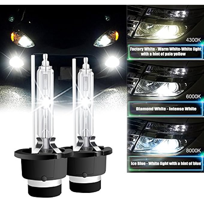 RCP D2S6  A Pair D2S D2R 6000K Xenon Hid Replacement Bulb Diamond White Metal Stents Base 12V Car Headlight Lamps Head Lights 35W - Image 2