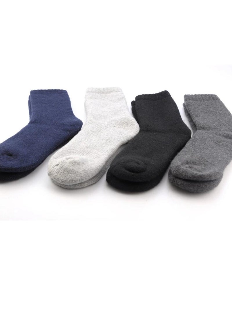 A set of high quality thick wool winter socks, soft, warm, comfortable and thick, designed for winter with a classic touch and knitted material, unisex (6 pairs)