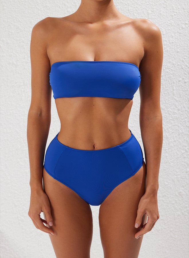 trendyol Saks Strapless High Waist Hipster Bikini Set  - Image 3