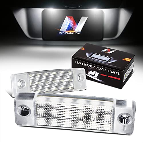 NUVISION LIGHTING NVL-LPL-006 Pair of Clear Lens White LED License Plate Lights Compatible with 4Runner 96-22 / Sequoia 00-22 / Sienna 97-02 - Image 1