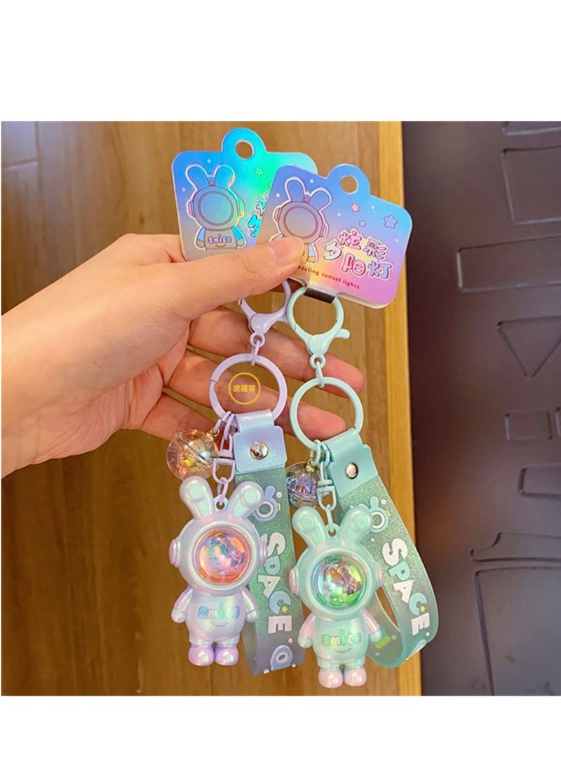 Cute Astronaut Keychain with Sunset Light Kawaii Style for Backpacks and Keyrings Perfect Gift for Space Lovers - Image 3