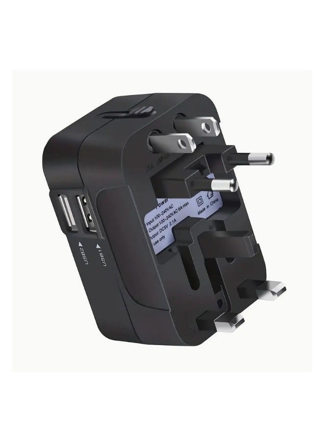 Universal Travel Adapter Power Converter Wall Plug with 2 USB Ports 2.1A Universal Socket Global Conversion Plug - Image 2