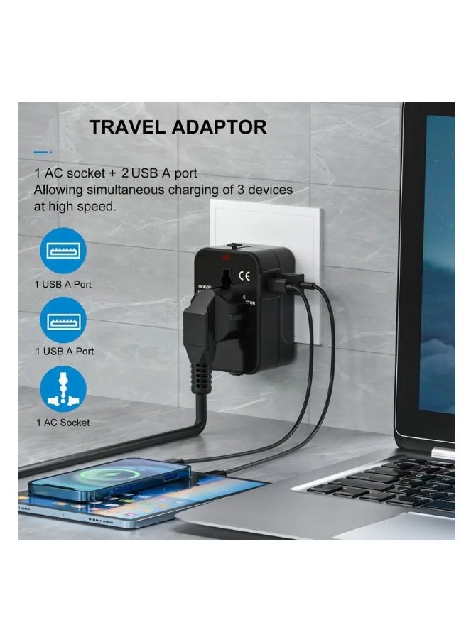 Universal Travel Adapter Power Converter Wall Plug with 2 USB Ports 2.1A Universal Socket Global Conversion Plug - Image 3