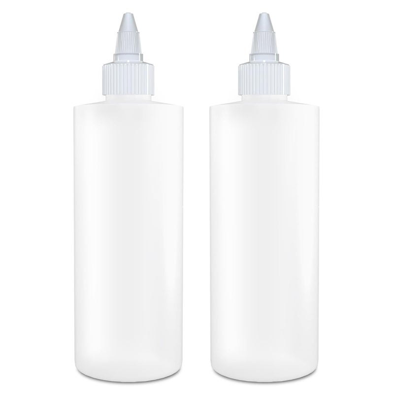 BRIGHTFROM Twist Top Applicator Bottles Squeeze 8 OZ Empty Plastic Bottles Refillable OpenClose Nozzle  Hair ColoringMulti Purpose Pack of 2 - Image 1