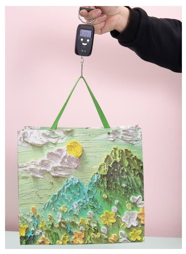 Color Gift Bag with Handle,Oil Painting Gift Paper Bags Large Size Bags for Presents,Birthdays,Festival,Weddings(35*32*15cm) - Image 3