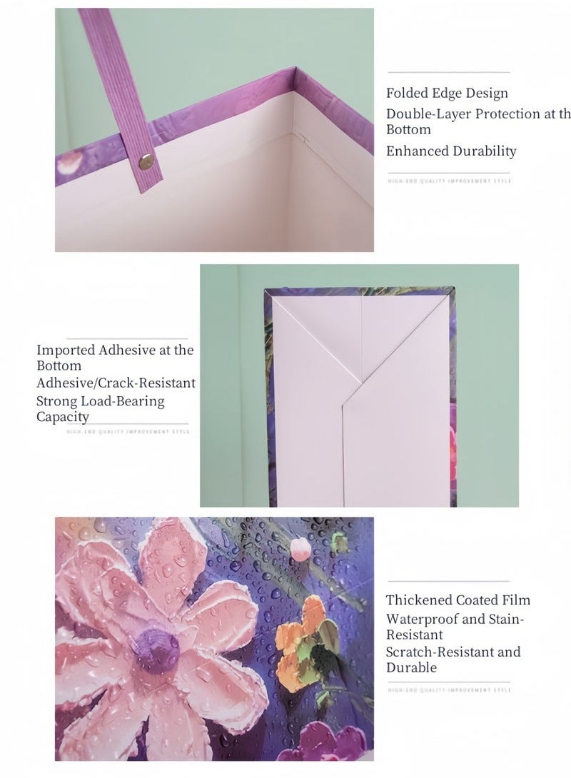 Color Gift Bag with Handle,Oil Painting Gift Paper Bags Large Size Bags for Presents,Birthdays,Festival,Weddings(35*32*15cm) - Image 2