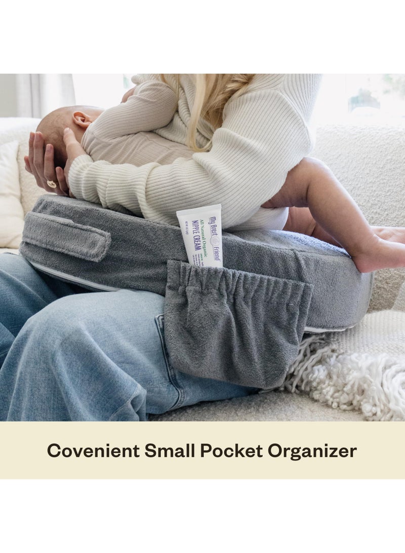 CoddleBaby Nursing Pillow for Breastfeeding & Bottle Feeding, Ergonomic Support Cushion with Adjustable Silent Strap, Firm Flat Design & Washable Soft Cover - Image 3