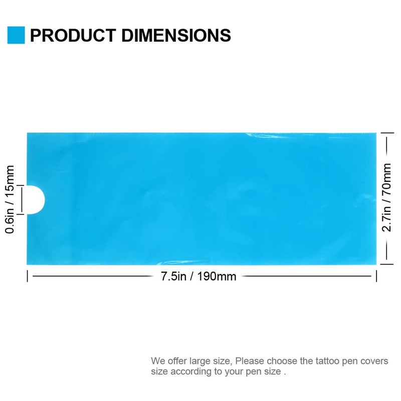 Bysiter Tattoo Pen Machine Covers Disposable Cartridge Tattoo Machine Covers 200pcs 7.5x2.7" Pen Type Tattoo Grip Sleeves Tattoo Pen Bags for Tattoo Supplies Tattoo Machine Gun Accessories (Large) - Image 3