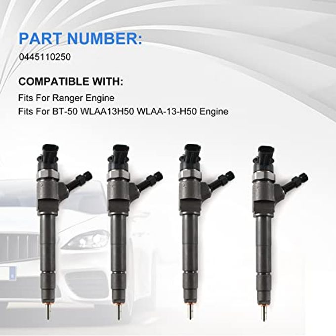 Daysyore 4Pcs New Diesel Fuel Injectors 0445110250 Fits for Ford-Ranger, for Mazda BT-50 WLAA13H50 WLAA-13-H50 Engine Aftermarket Parts - Image 5