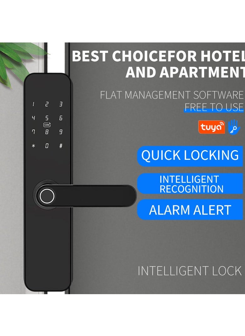 TTLock TTLOCK Wooden Door Lock H1 Graffiti Board 28 Languages ​​American Standard Smart Fingerprint Password Lock (With Fingerprint)  - Image 3