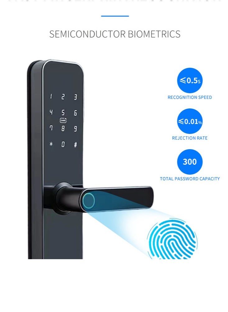 TTLOCK Wooden Door Lock H1 Graffiti Board 28 Languages ​​American Standard Smart Fingerprint Password Lock (With Fingerprint)