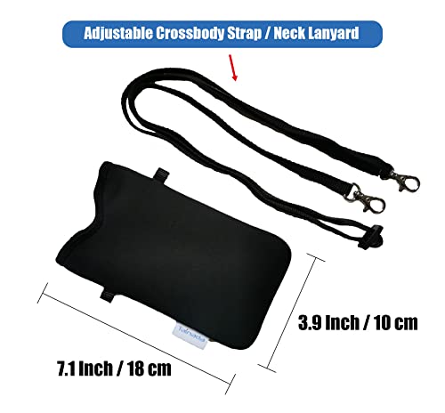 Tainada Women Neoprene Cell Phone Sleeve Pouch Case Bag w/Crossbody Strap/Neck Lanyard for iPhone 17/16/15 Pro Max, Air, 16/15 Plus, 16e; Samsung S25, S24, A56, Google Pixel 10, 9a (Pink Floral) - Image 4