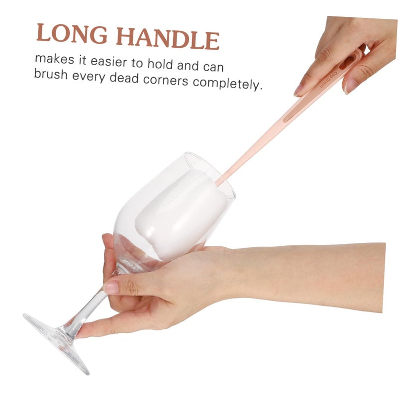 Long Handle Bottle Cleaning Brushes 4 Pack Soft Sponge Ergonomic Design For Mugs Glasses Cups Easy Storage - Image 4