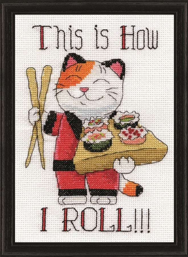 How I Roll Mini Counted Cross Stitch Kit-5x7 14 Count