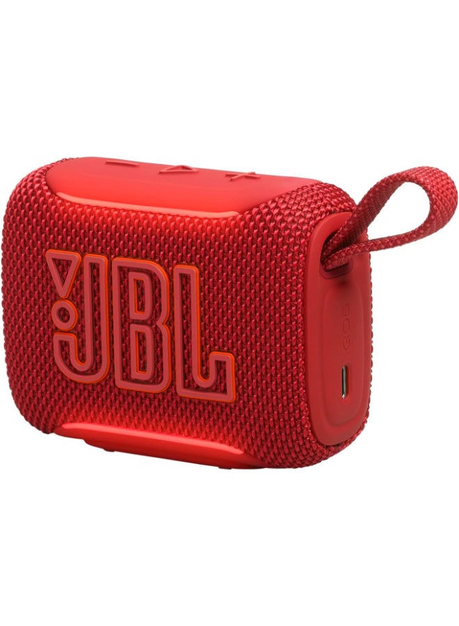 JBL Go 5 Portable Bluetooth Speaker with Ambient Edge Lighting, IP68 Waterproof & Dustproof, 10H Playtime, AirTouch Stereo Pairing, Auracast™, USB-C Lossless Audio – Compact & Drop-Proof, Red - Image 2