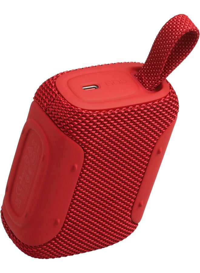 JBL Go 5 Portable Bluetooth Speaker with Ambient Edge Lighting, IP68 Waterproof & Dustproof, 10H Playtime, AirTouch Stereo Pairing, Auracast™, USB-C Lossless Audio – Compact & Drop-Proof, Red - Image 3