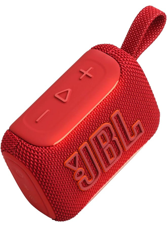 JBL Go 5 Portable Bluetooth Speaker with Ambient Edge Lighting, IP68 Waterproof & Dustproof, 10H Playtime, AirTouch Stereo Pairing, Auracast™, USB-C Lossless Audio – Compact & Drop-Proof, Red - Image 4
