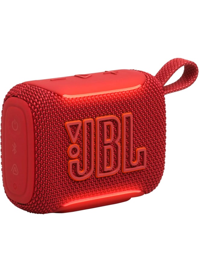 JBL Go 5 Portable Bluetooth Speaker with Ambient Edge Lighting, IP68 Waterproof & Dustproof, 10H Playtime, AirTouch Stereo Pairing, Auracast™, USB-C Lossless Audio – Compact & Drop-Proof, red