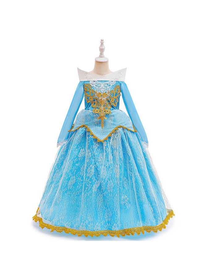 Frozen Princess Dress Girls Dress Sleeping Beauty Princess Aurora Lace Dress Halloween Performance Costume