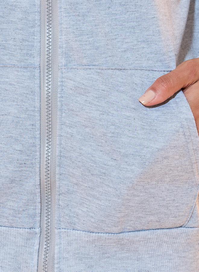 تايك تو جاكيت سادة بسحَّاب غلق وياقة هودي - Image 4