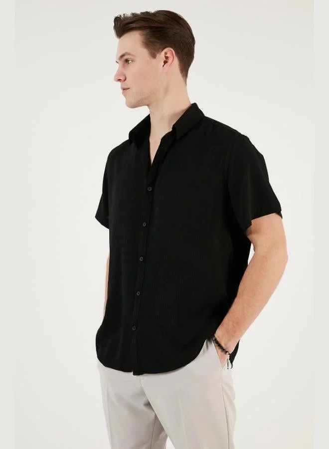 Buratti  Buratti Cotton Blend Short Sleeve Regular Fit Shirt Men's SHIRT CF23S113139 for Men | Best Price UAE