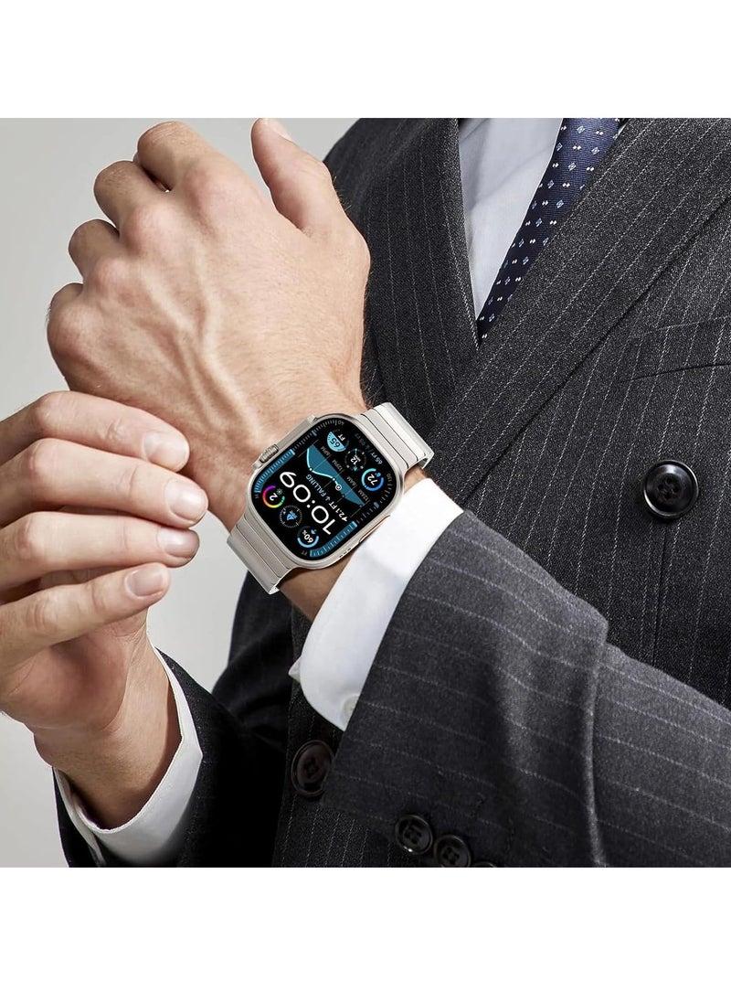 JAJEEK Stainless Steel Strap for iWatch 49mm, 46mm, 45mm, 44mm, 42mm – Premium Replacement Band for Apple Watch Ultra 3, Ultra 2, Ultra, Series 10, 9, 8, 7, SE, 6, 5, 4, 3, 2, 1 – Waterproof Titanium, Sleek Adjustable Metal Design - Image 3
