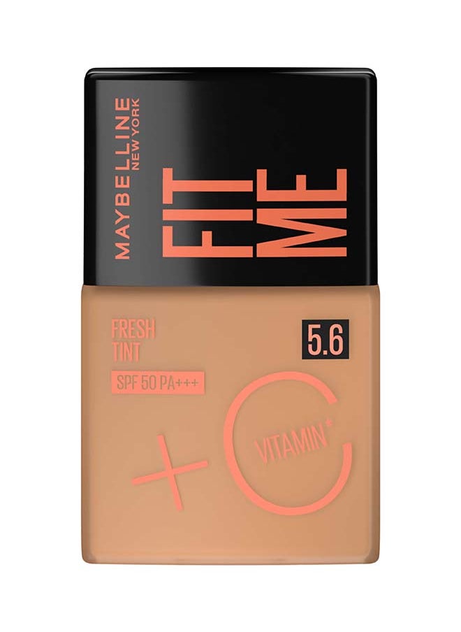 MAYBELLINE NEW YORK Fit Me Fresh Tint Foundation SPF 50 with Brightening Vitamin C, 5.6 