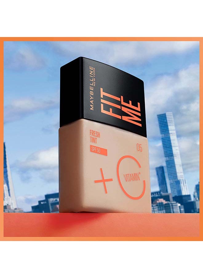 MAYBELLINE NEW YORK Fit Me Fresh Tint Foundation SPF 50 with Brightening Vitamin C, 5.6  - Image 3