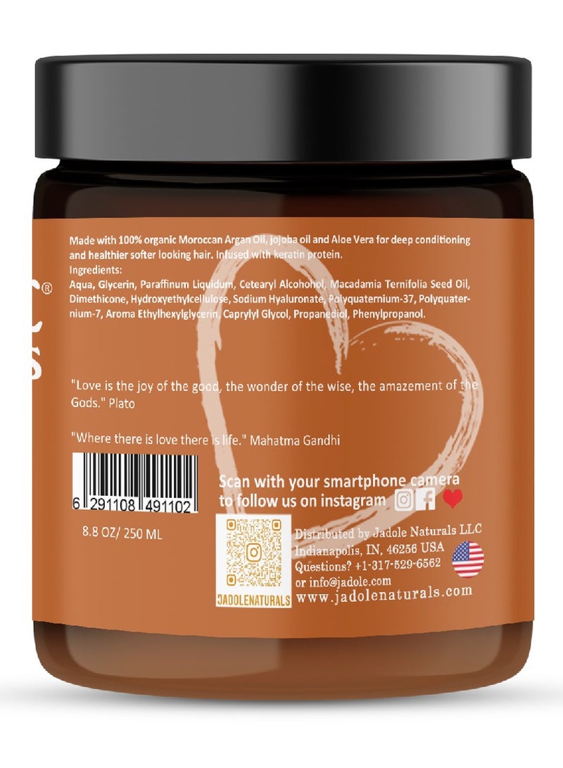 Jadole Naturals Hydrating Argan Oil Hair Mask 8.8OZ/250ml - Image 3