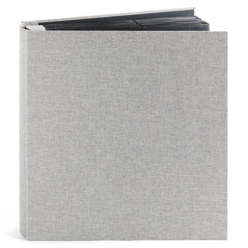 Pipilo Press Photo Album  4x6 1000 Pockets Gray Linen Cover  Black Interior  Scrapbook  Photo Storage for Vertical  Horizontal Prints