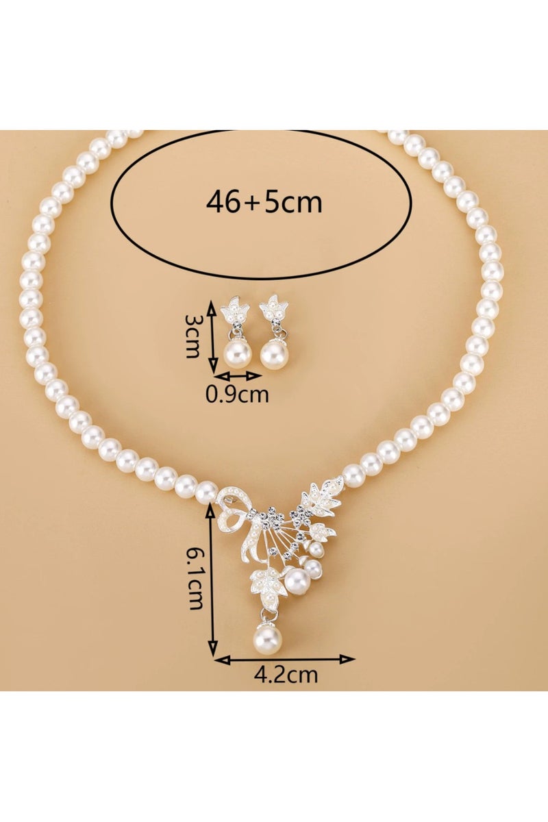 Goolsky New Fashion Pearl Flower Jewelry Set for Women | Trendy Necklace & Earrings | Electroplated Alloy | Hot-Selling Western Style Accessories  - Image 3