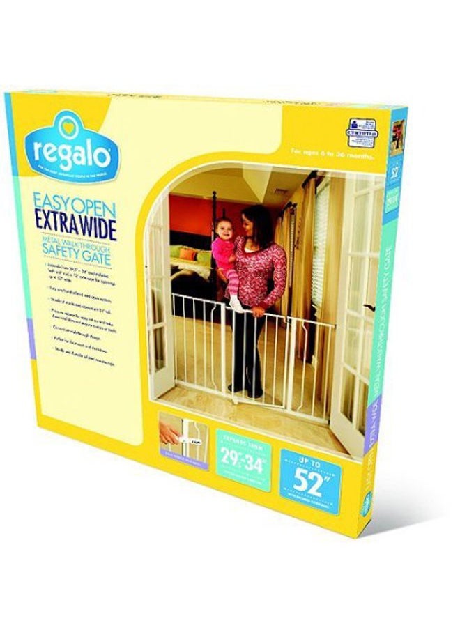 Regalo Easy Open 47-Inch Super Wide Walk Thru Baby Gate, Bonus Kit, Includes 4-Inch and 12-Inch Extension Kit, 4 Pack Pressure Mount Kit and 4 Wall Cups and Mounting Kit , 11 Count (Pack of 1)  - Image 4