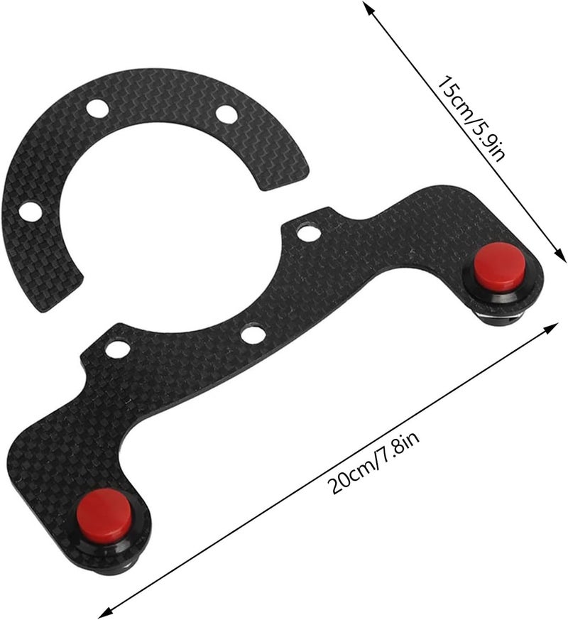 Aramox Carbon Fiber External Horn Button Kits for 6 Bolts Steering Wheel (Dual Button) - Image 3
