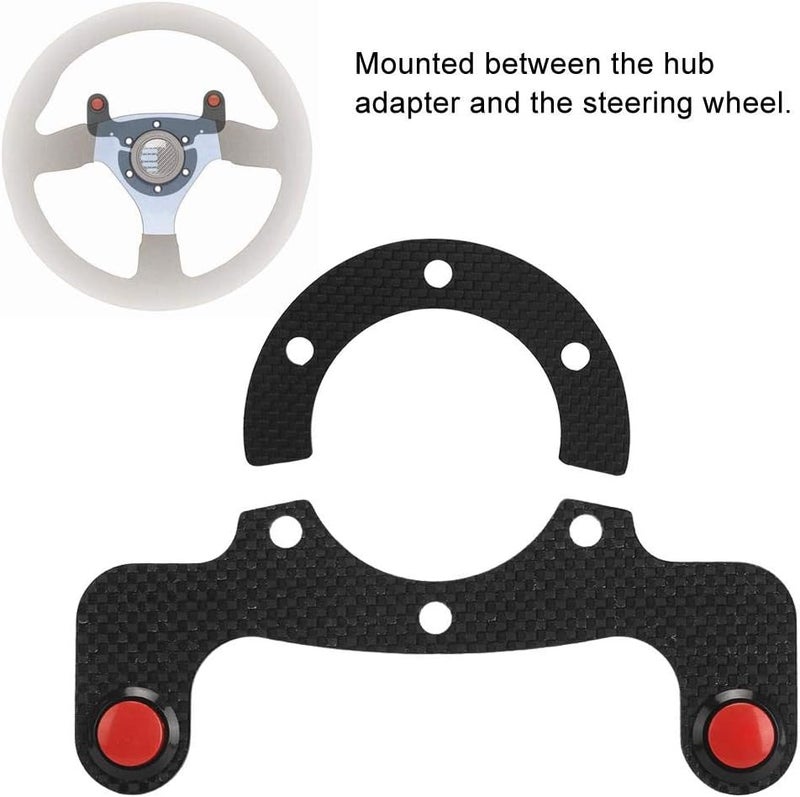 Aramox Carbon Fiber External Horn Button Kits for 6 Bolts Steering Wheel (Dual Button) - Image 4