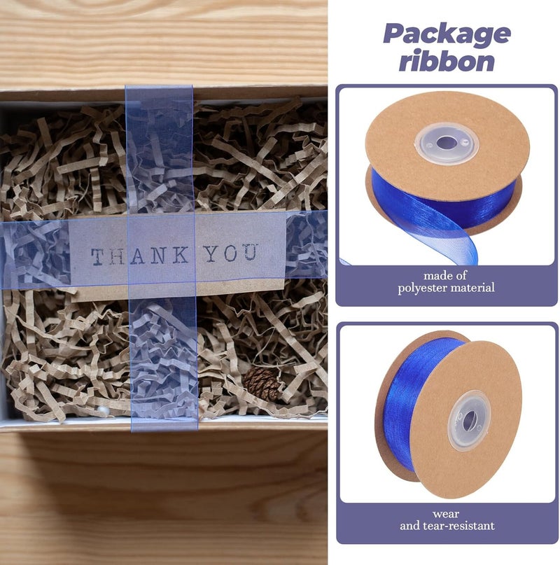SUPVOX 6 Rolls 1-inch Wide Blue Organza Decorative Craft Ribbons for Wrapping DIY Accessories, Multi-Color Sheer Chiffon Ribbon Set for Wedding, Birthday Party, and Daily Packaging - Image 4