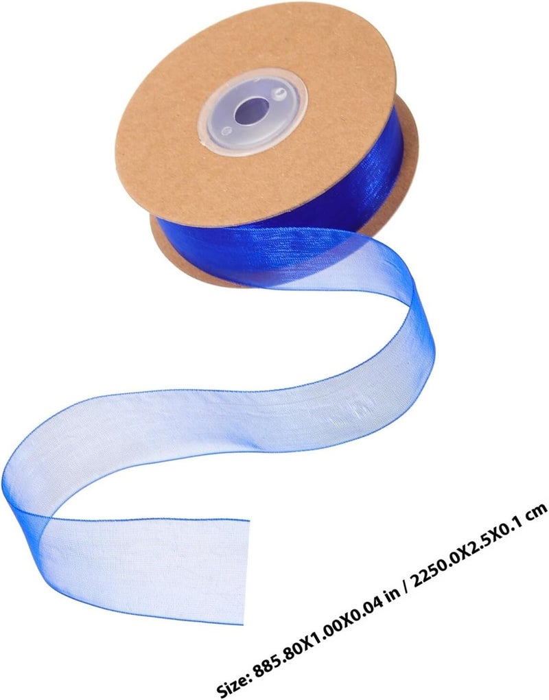 SUPVOX 6 Rolls 1-inch Wide Blue Organza Decorative Craft Ribbons for Wrapping DIY Accessories, Multi-Color Sheer Chiffon Ribbon Set for Wedding, Birthday Party, and Daily Packaging - Image 2