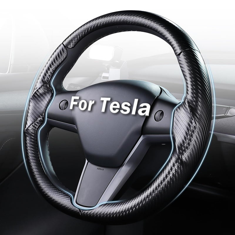 Aimato Steering Wheel Cover for Tesla Model 3 (2017-2023) / Model Y (2020-2024),Anti-Slip,Comfortable Grip, Breathable,Customized for Tesla Model 3/Y Accessories,Matte Black - Image 1