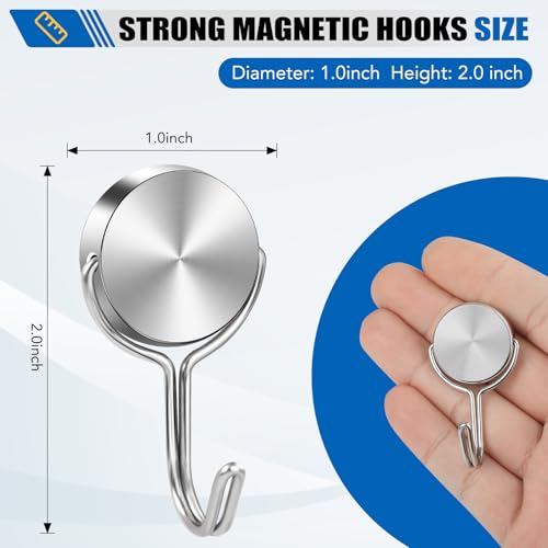 LOVIMAG Magnetic Hooks for Cruise Cabins, 60Lbs Swivel Magnetic Hooks Heavy Duty, Cruise Ship Essentials, Locker Accessories, Magnet Hook for Classroom, Refrigerator, Hanging, Grill -6 Pack - Image 4