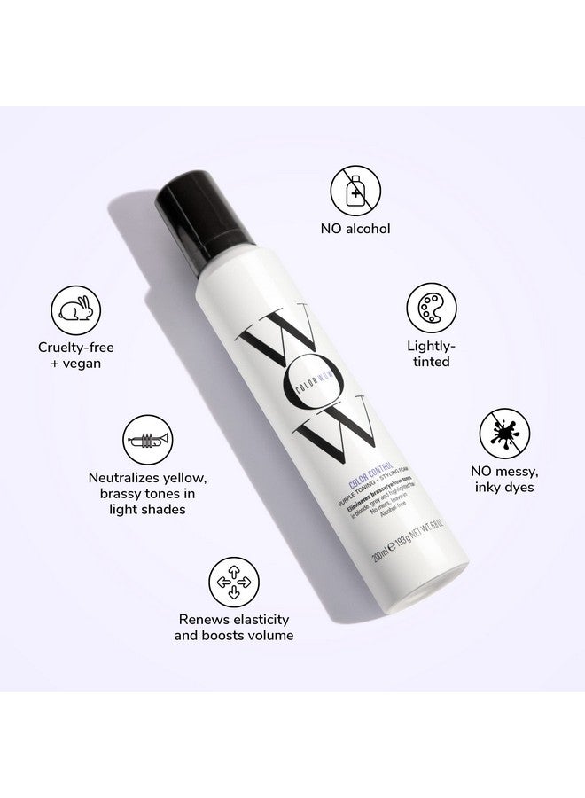 كولور واو رغوة تصفيف الشعر COLOR WOW للتحكم في اللون البنفسجي - تزيل على الفور اللون النحاسي والدرجات الصفراء من الشعر الأشقر والرمادي، خالية من الكحول والتجعيد. - Image 4