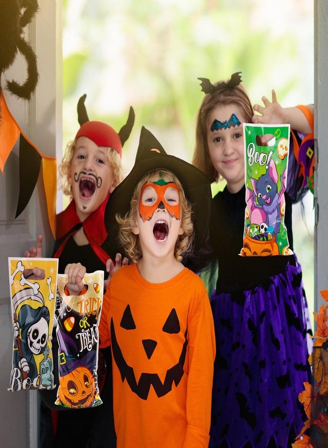 FOIMAS 108pcs Halloween Trick or Treat Bags,Pumpkin Ghost Candy Goodie Bags with Handles Plastic Halloween Party Gift Bag for Trick or Treat Party Favor Supply - Image 5