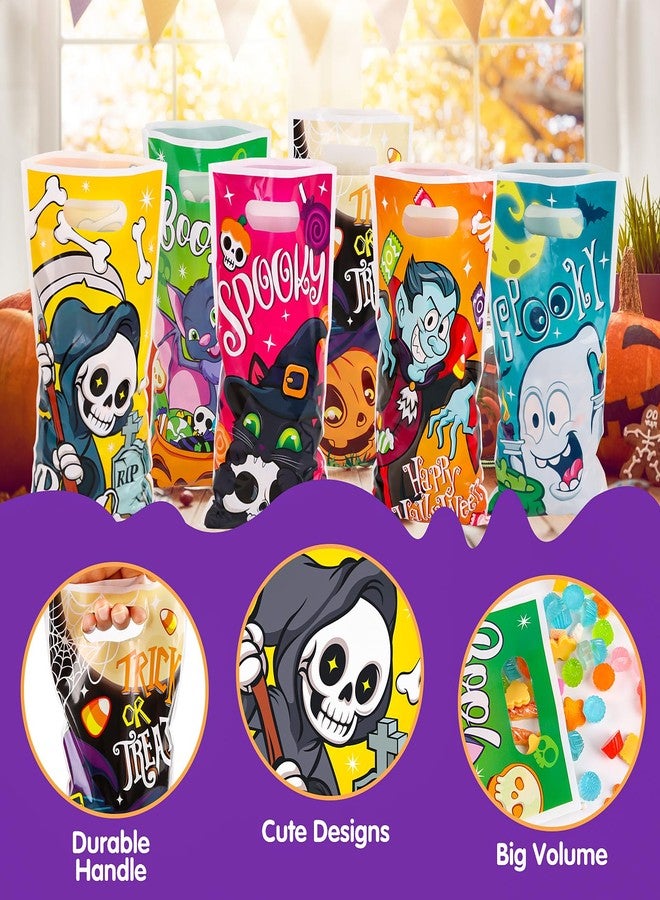 FOIMAS 108pcs Halloween Trick or Treat Bags,Pumpkin Ghost Candy Goodie Bags with Handles Plastic Halloween Party Gift Bag for Trick or Treat Party Favor Supply - Image 2