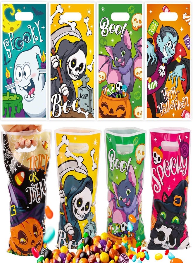 FOIMAS 108pcs Halloween Trick or Treat Bags,Pumpkin Ghost Candy Goodie Bags with Handles Plastic Halloween Party Gift Bag for Trick or Treat Party Favor Supply - Image 1