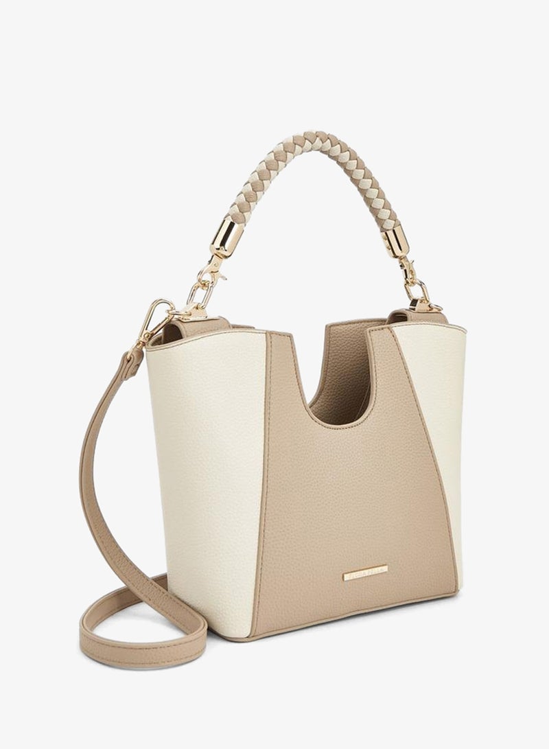 Flora Bella By Shoexpress Flora Bella Textured Tote Bag With Braided Handle - Image 3