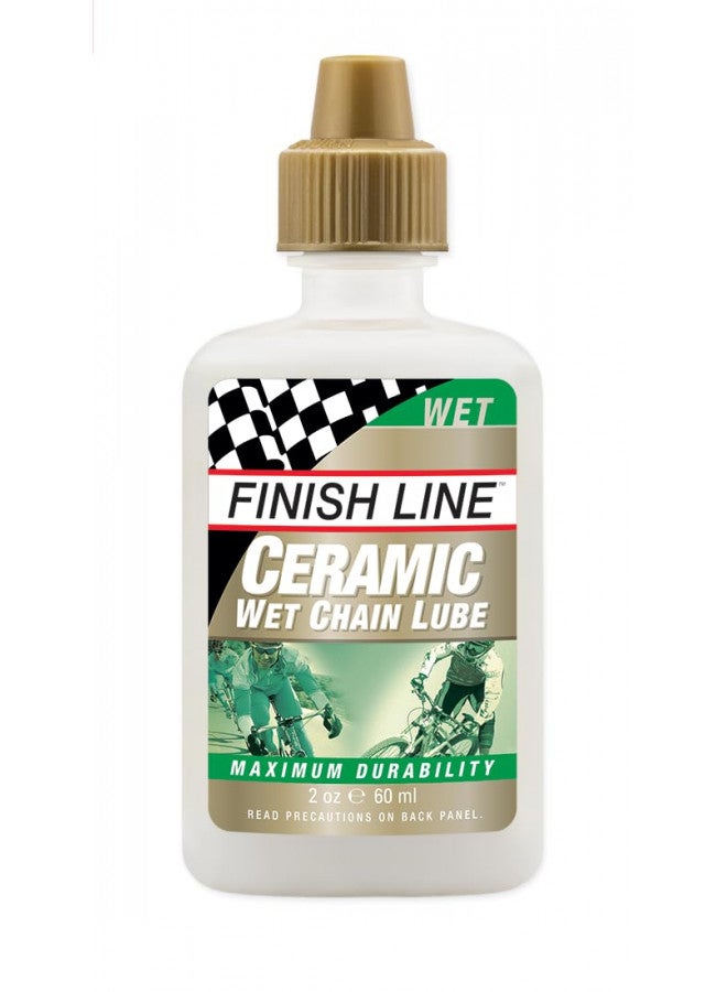 Finish Line Ceramic WET Bicycle Chain Lube, 4-Ounce Drip Squeeze Bottle - Image 1