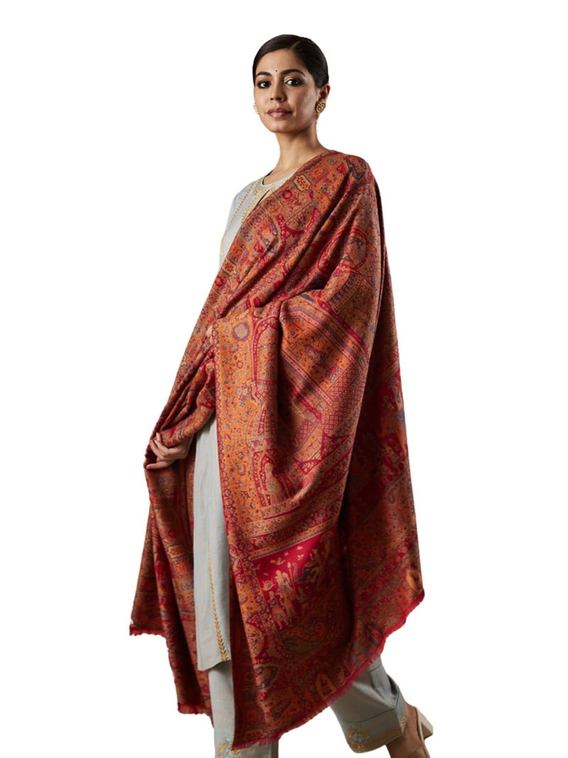 Pashmoda Women Surmai Kaani Wool Blend Kashmiri Shawl (Size: 101X203 CM) - Image 1